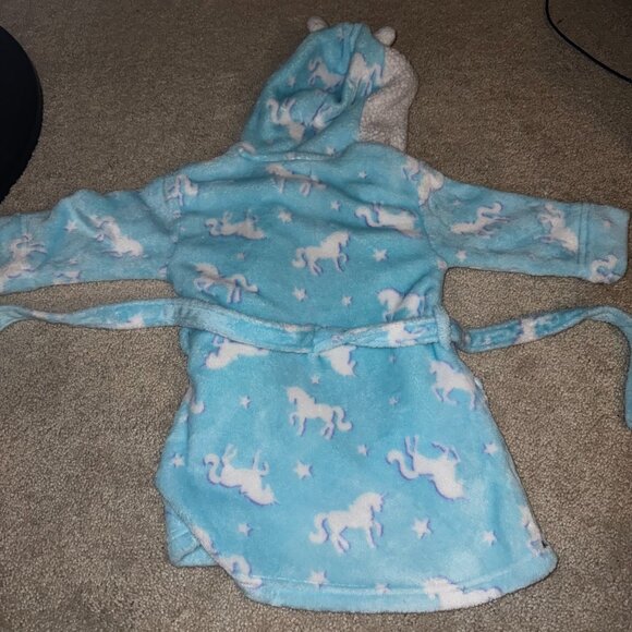 Cuddl Duds Toddler Girls' Hooded Robe Size 2T - Unicorn Print - Sherpa & Fleece - Picture 4 of 4